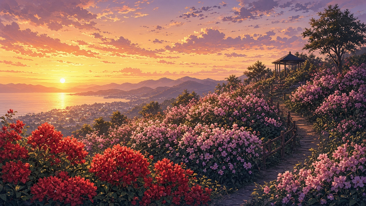 Anime flower landscape